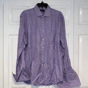 VAKKO size 17 men’s purple check shirt nwot